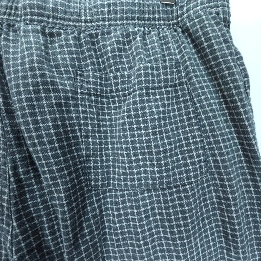 Vintage J Crew Pants Mens L Blue Grid Plaid Cotton Pajama Lounge Streetwear